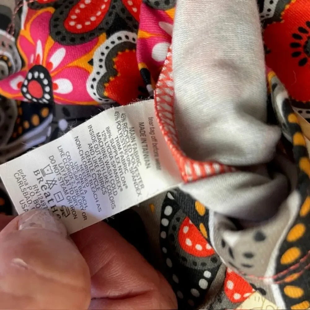 prAna Coral Malibu Shiloh Top L Shelf Bra Paisley Floral Yoga Activewear Workout - Picture 8 of 9